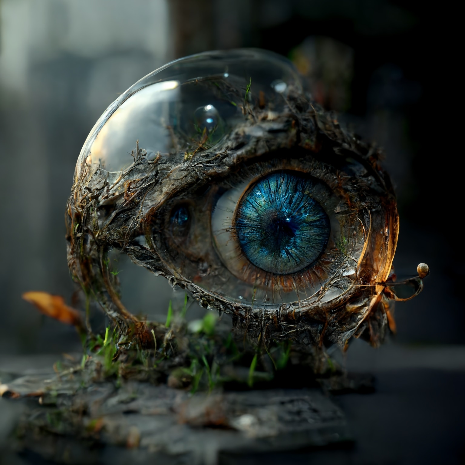 AI rendered image of creepy glass eye